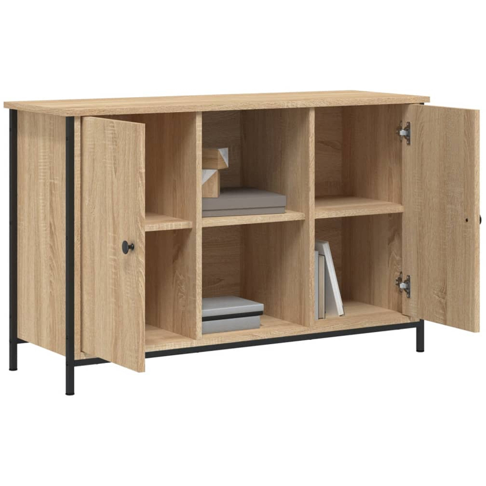 vidaXL 2 Door 2 Shelf Sonoma Oak Industrial Style TV Cabinet Image 4