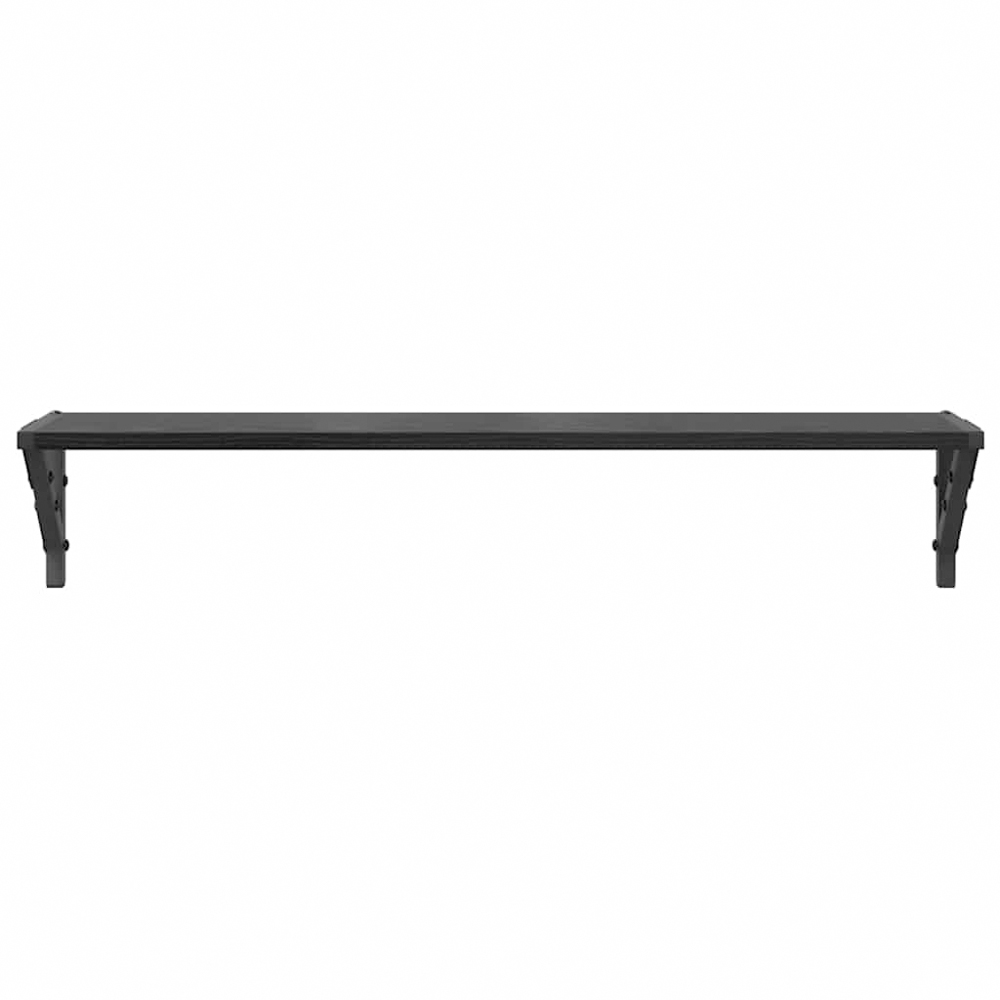 vidaXL 80 x 15cm Black Oak Wall Shelf Set of 2 Image 5