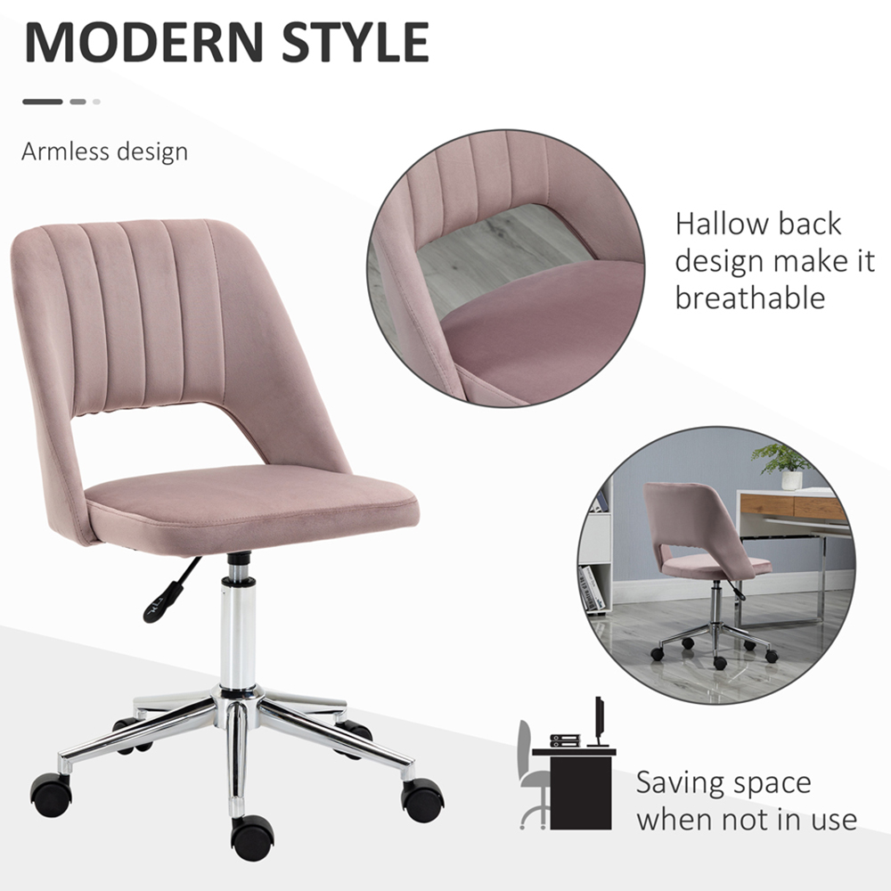 Portland Pink Scallop Mid-Back Swivel Office Chair Image 5