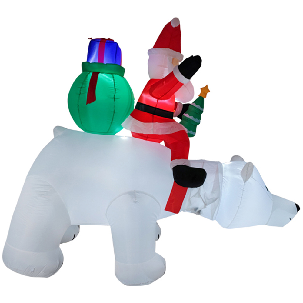 Living and Home Inflatable Multicolour Santa and Polar Bear LED Christmas Decoration 6ft Image 5