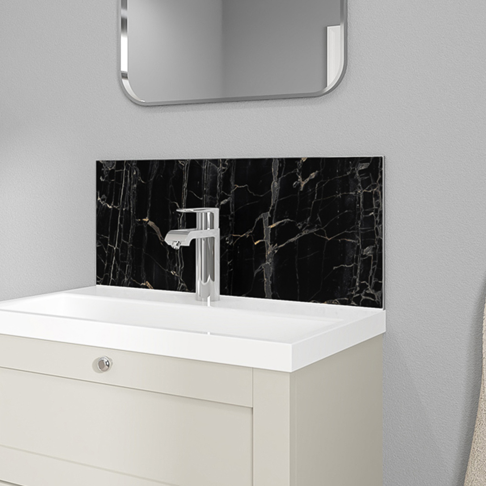 Wetwall Alloy Nero Portoro Splashback 600 x 250mm Image 1