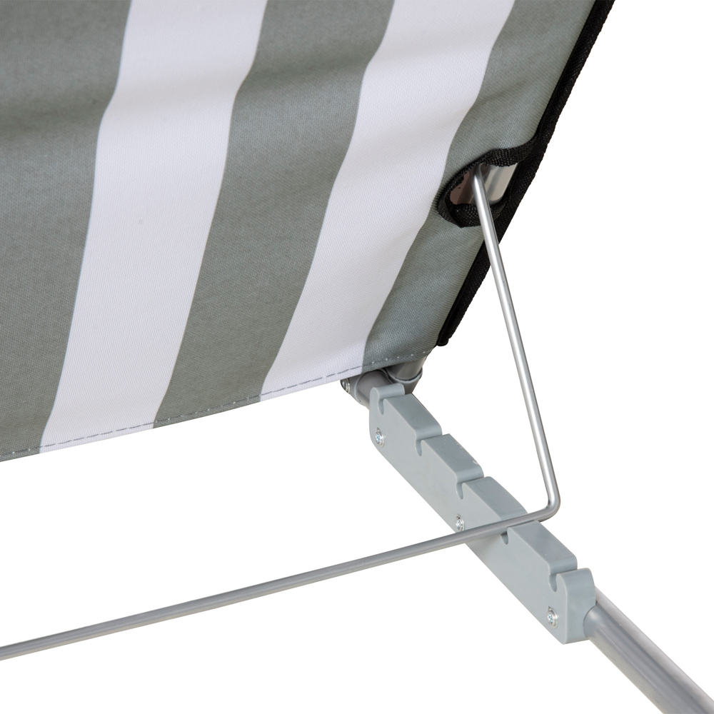 Outsunny Set of 2 Light Grey Adjustable Folding Sun Lounger Image 4