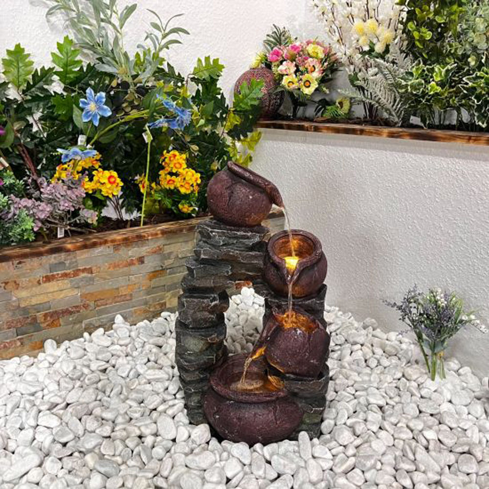 Tranquillity Copper Dale Falls Solar Powered LED Water Feature Image 2