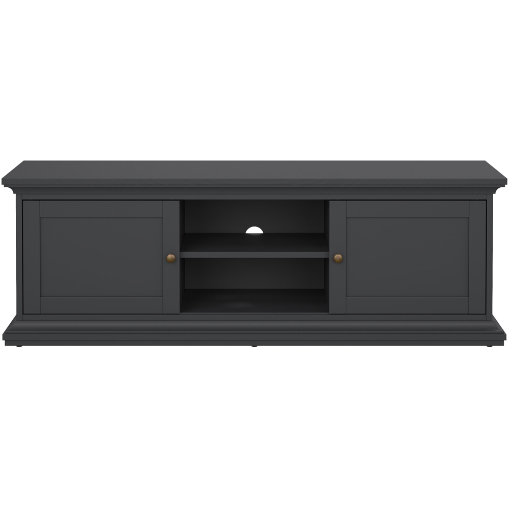 Florence Paris 2 Door 2 Shelf Matt Grey TV Unit Image 4