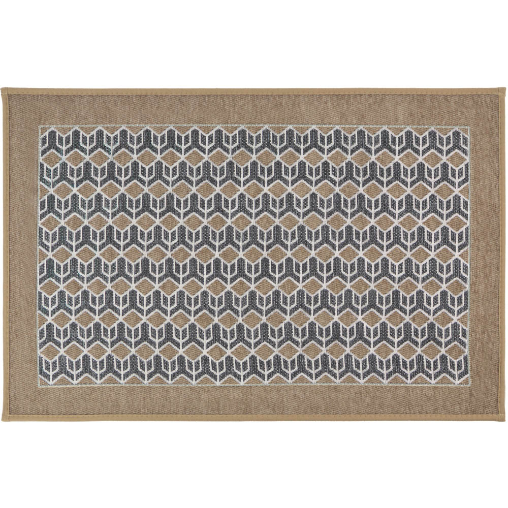 JVL Allure Beige Rubber Backed Door Mat and Runner Set Image 3