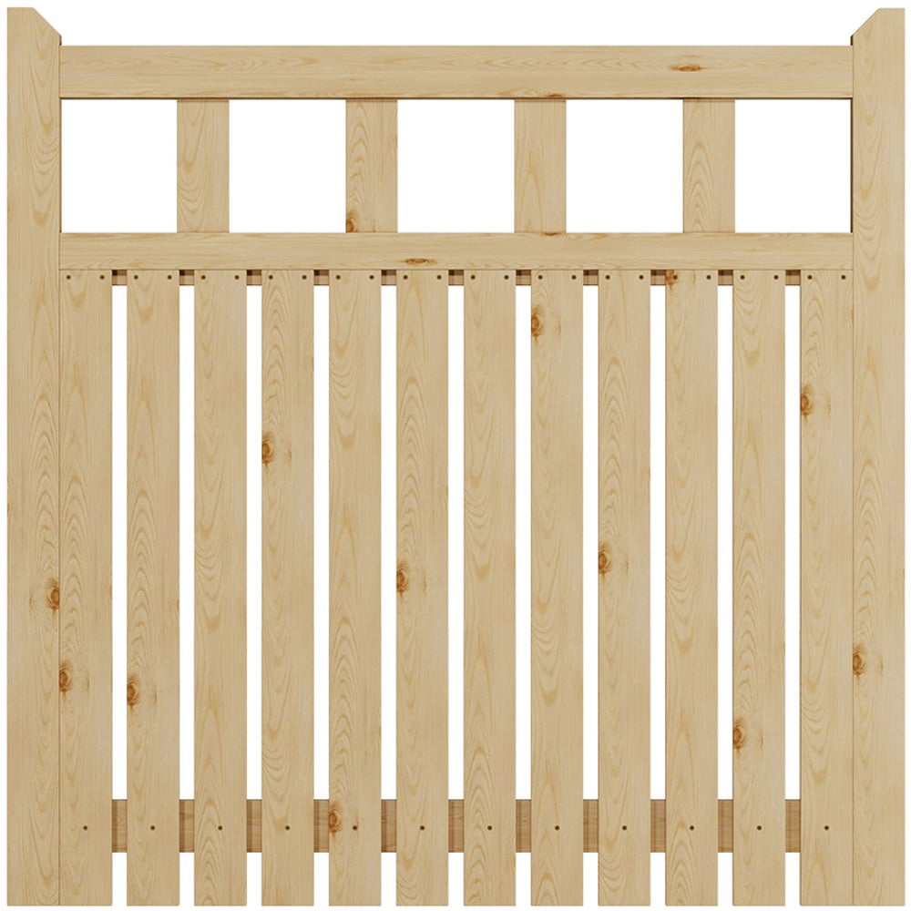 Outdoor Minimalist Nature Wooden Straight-Corner Garden Fence Door, 120 x 120 x 2.5cm Image 4