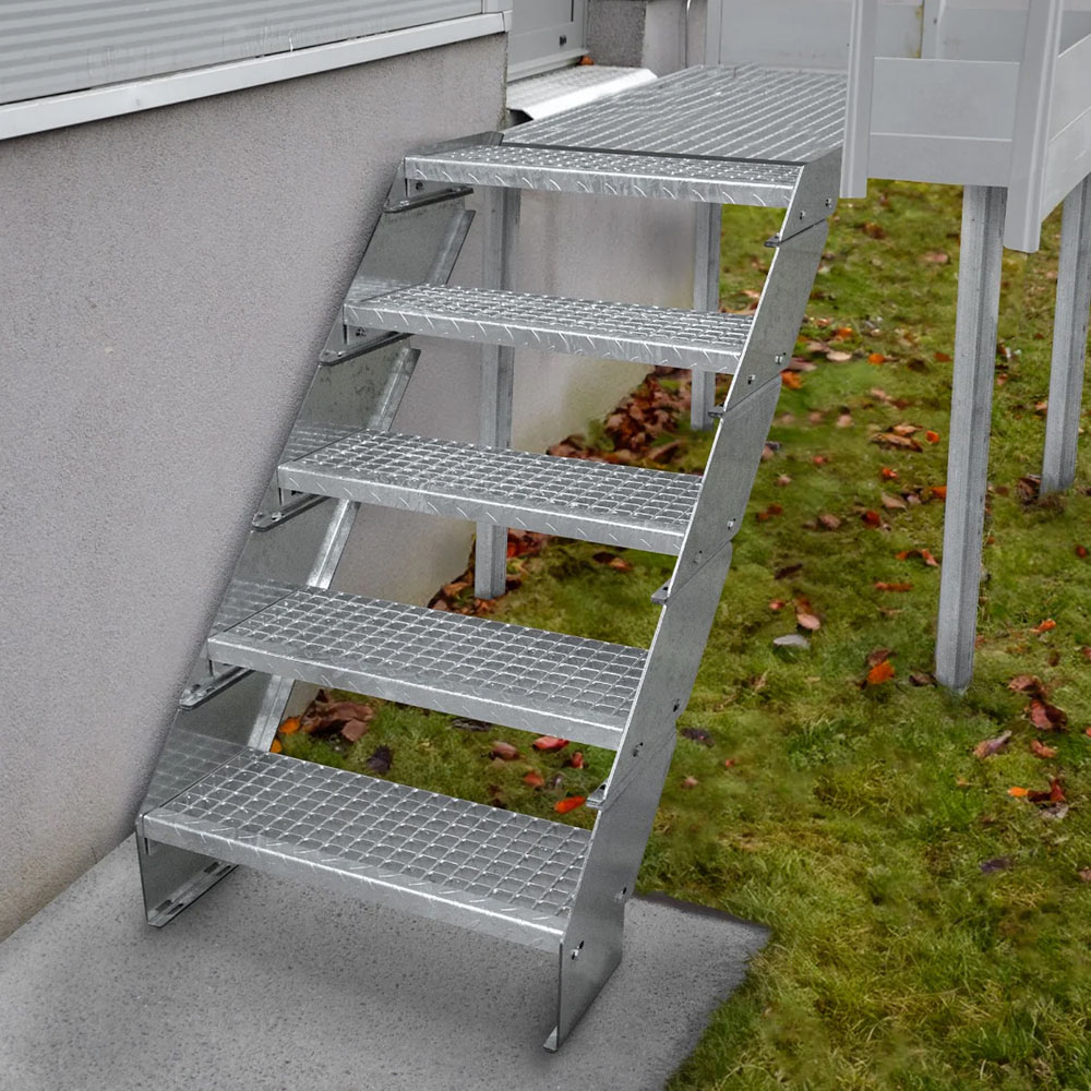 MonsterShop 11 Section Adjustable Galvanised Staircase 900mm Image 2