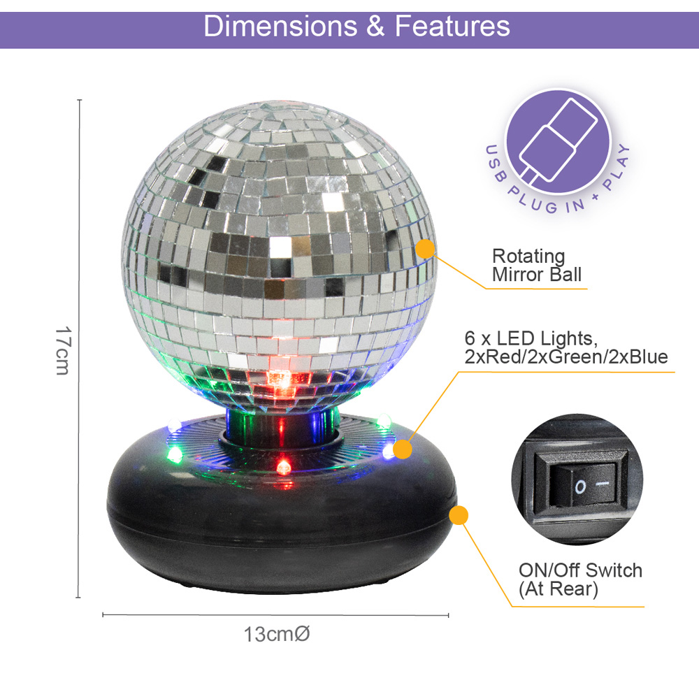 Global Gizmos Rotating Disco Mirror Ball 5 inch Image 9