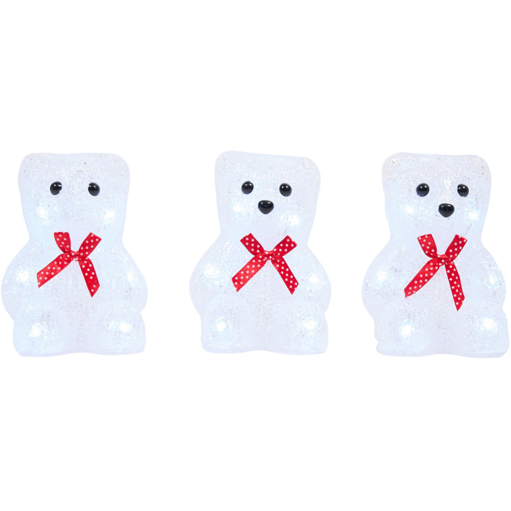 5 Piece Acrylic Bow Bear Decorations White Image 5