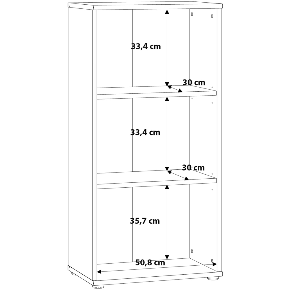 Florence Essential 2 Shelf Vintage Oak Tall Narrow Bookcase Image 8