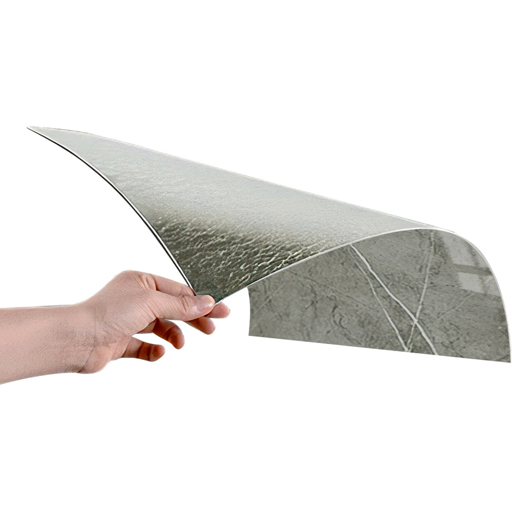 Living and Home Marble Patterned Neutral Grey Self Adhesive PVC Wall Sticker 10 Pack Image 2