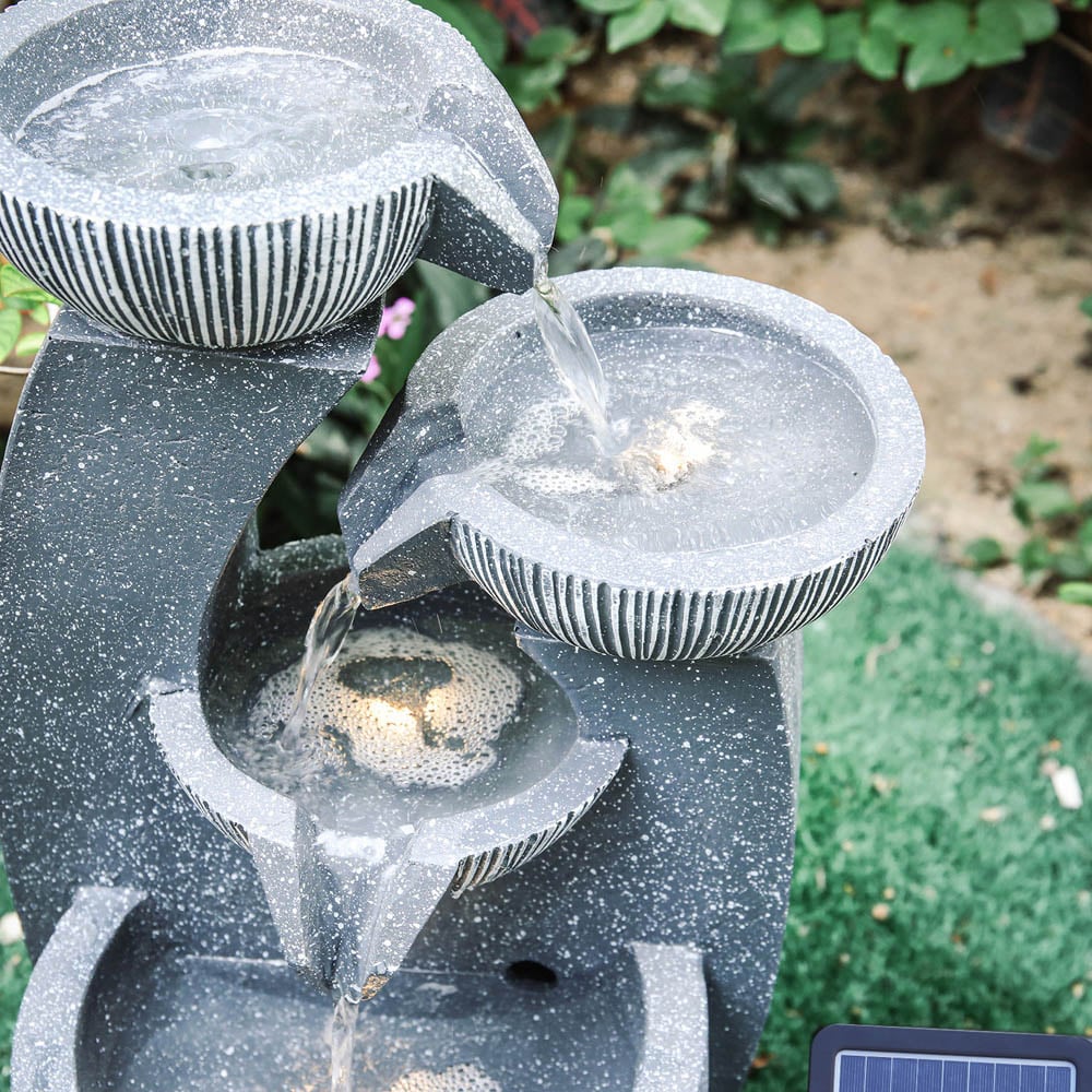 Living and Home Multi Tier Grey Rockery Fountain Image 6