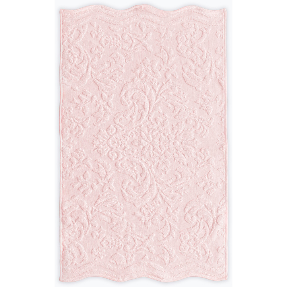 Allure Bath Fashions Gracie Blush Pink Floral Jacquard Scalloped Bath Towel 70 x 130cm 2 Pack Image 3