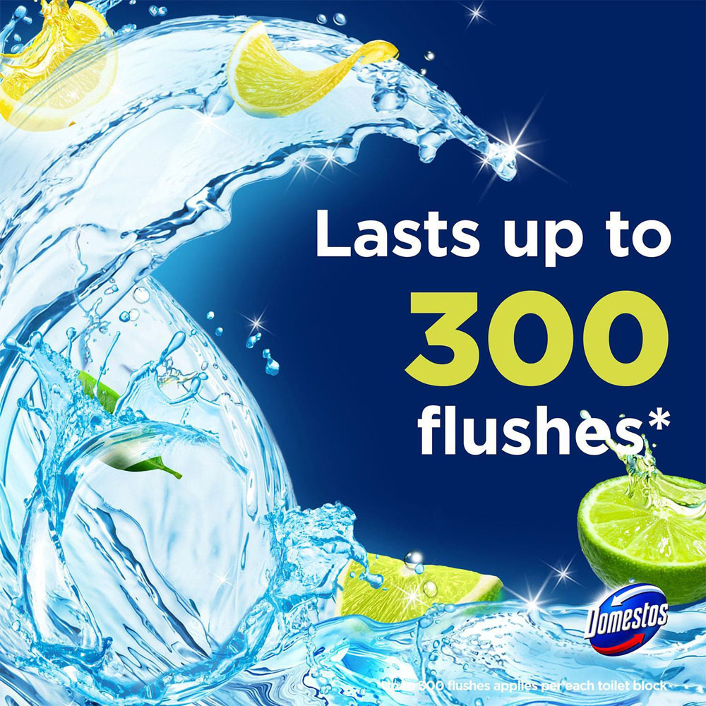 Domestos Power 5 Lime Toilet Rim Block Trio Pack 50g 10 Pack Image 4