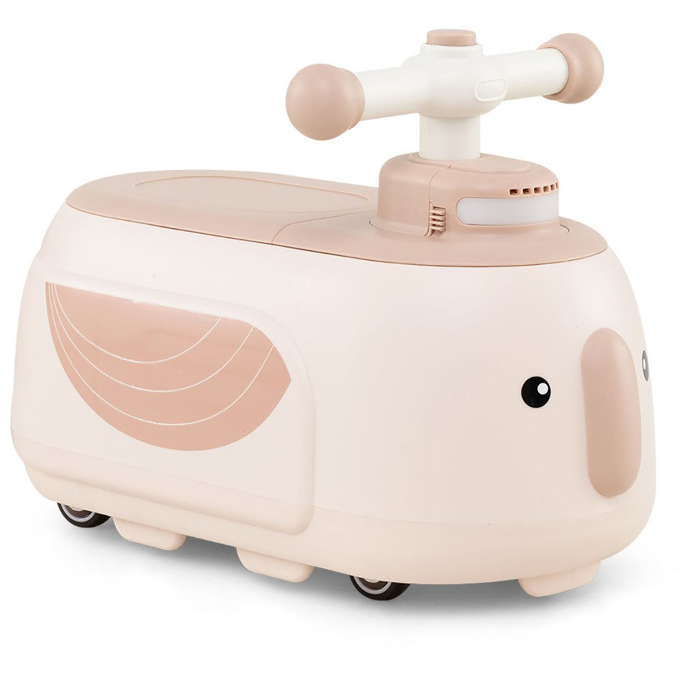 Costway Toddler Beige Penguin Foot to Floor Sliding Ride On Push Car with Trailer Image 3