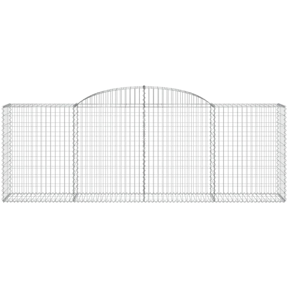 vidaXL Silver Galvanised Iron Arched Gabion Basket 300 x 50 x 100/120cm 9 Pack Image 2