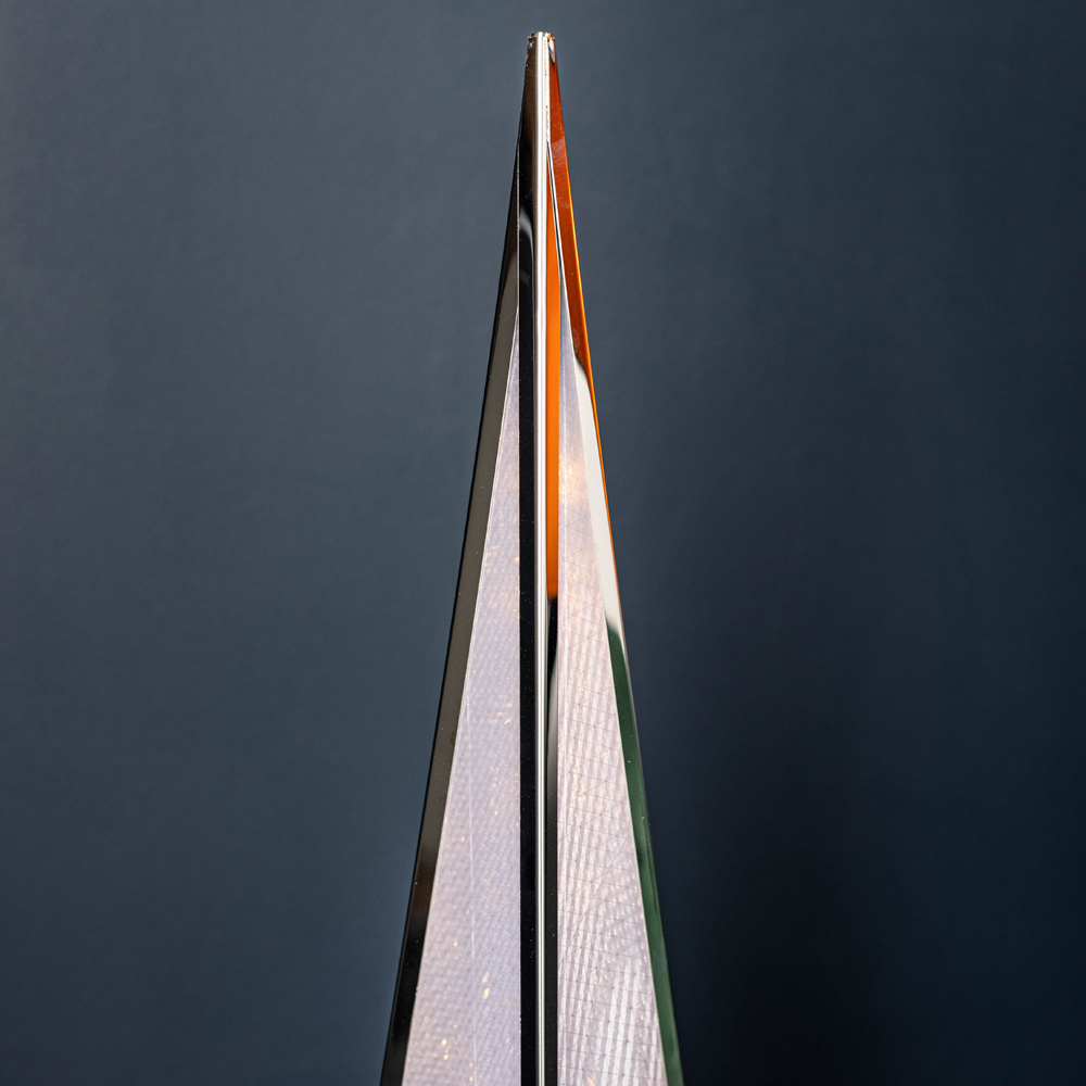 Samuel Alexander Silver Holographic Warm White LED Christmas Pyramid Decoration 45cm Image 3