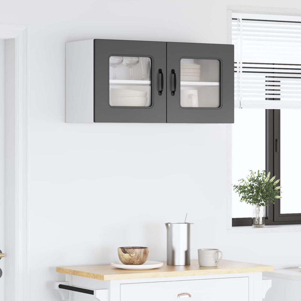 vidaXL Kalmar 2 Door Black Wall Kitchen Cabinet Image 9