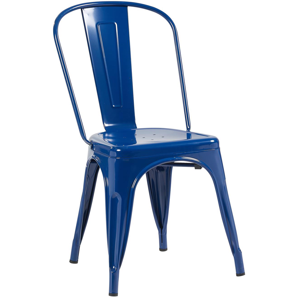 FWStyle Blue Gloss Metal Chair 4 Pack Image 2