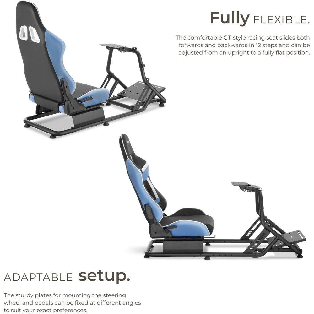 tectake Black and Azure Racing Seat Gaming Chair Image 4