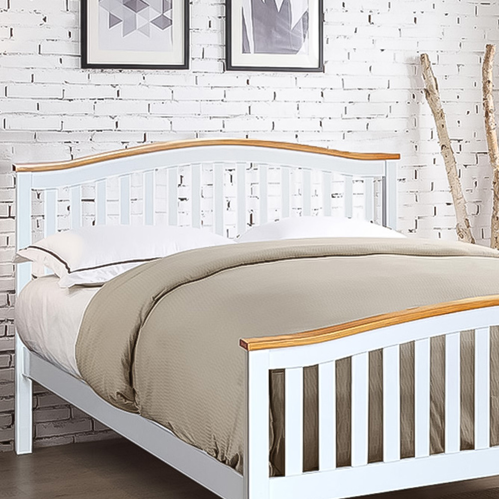 Brooklyn Double White Wooden Bed Frame Image 2