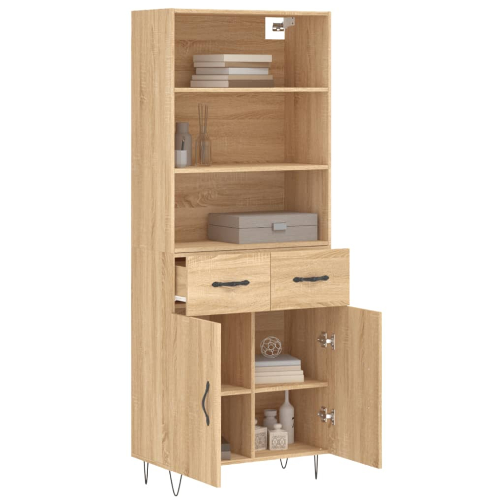 vidaXL 2 Door 2 Drawer 3 Shelf Sonoma Oak Highboard Image 3