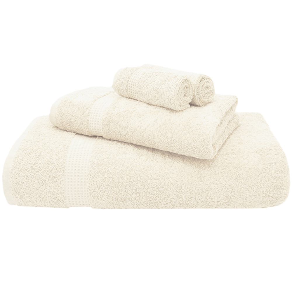 Mayfair Egyptian Cotton Cream Bath Towel Set of 2 Image 1