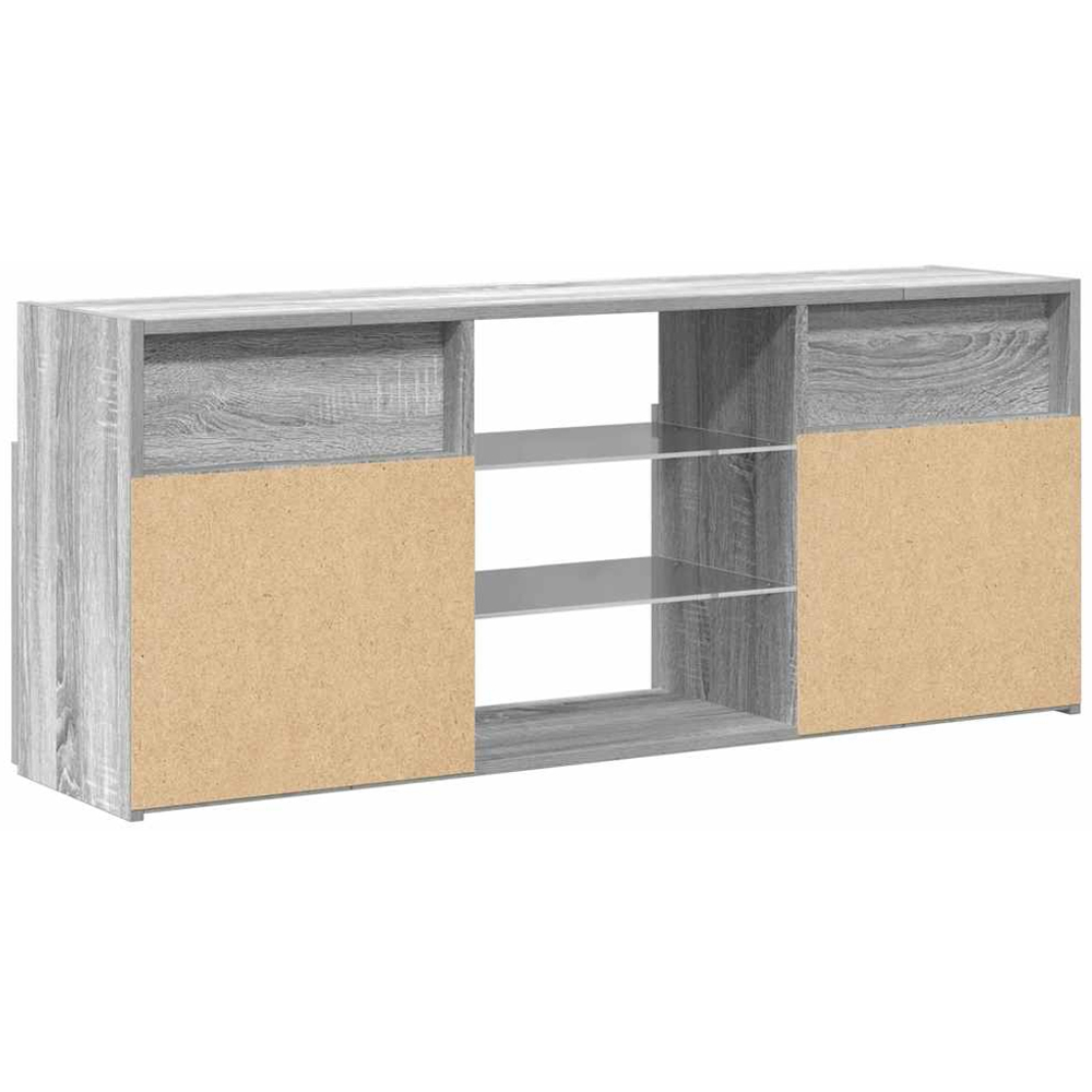 vidaXL 2 Door 5 Shelf Grey Sonoma TV Cabinet with RGB LED Lights Image 5
