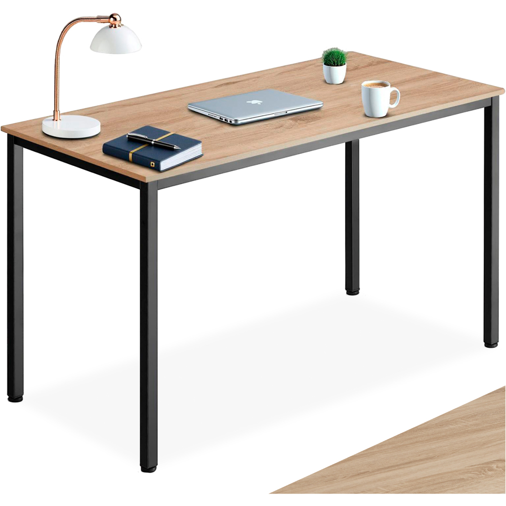 tectake Vanport Oak Sonoma Office Desk with Plastic Feet Image 2