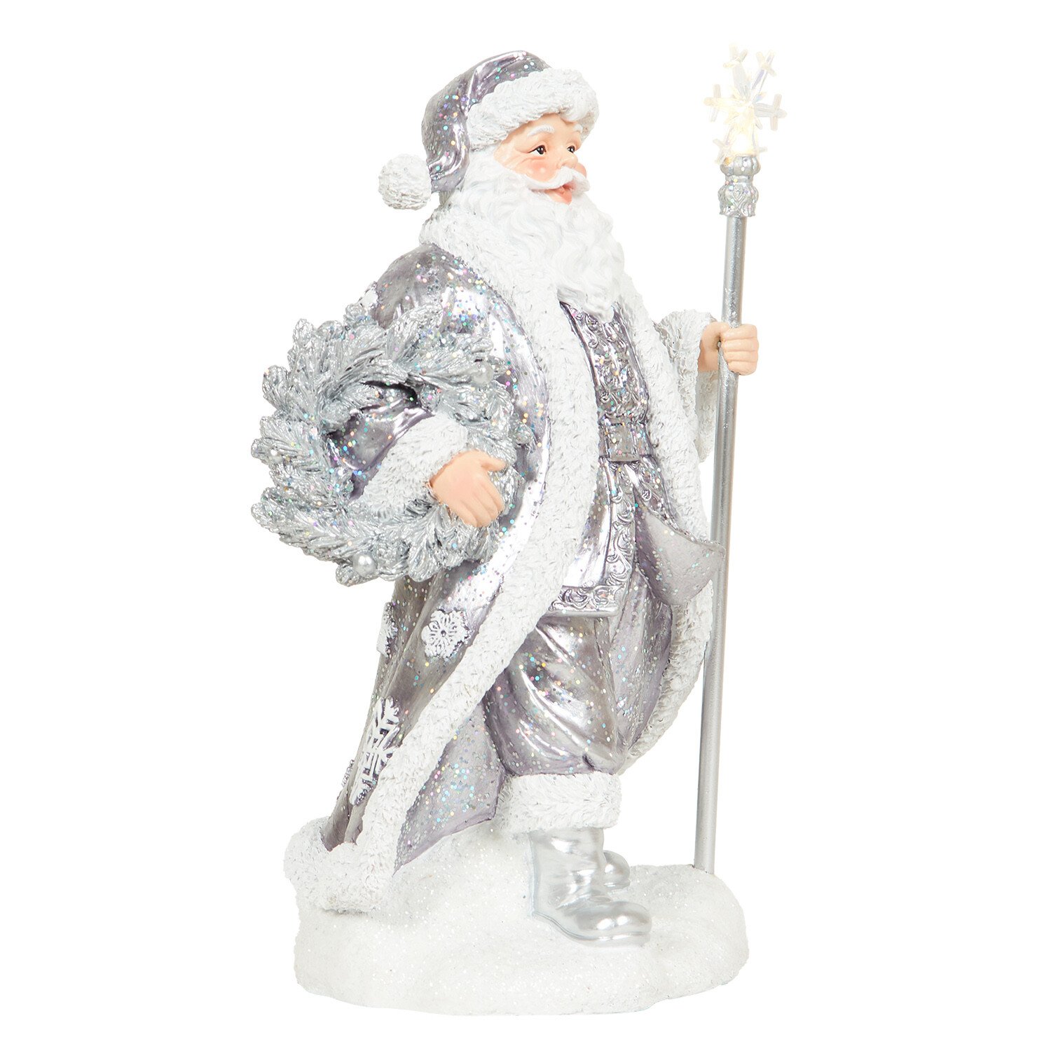 LED Glitter Santa Silver - Silver Image 4