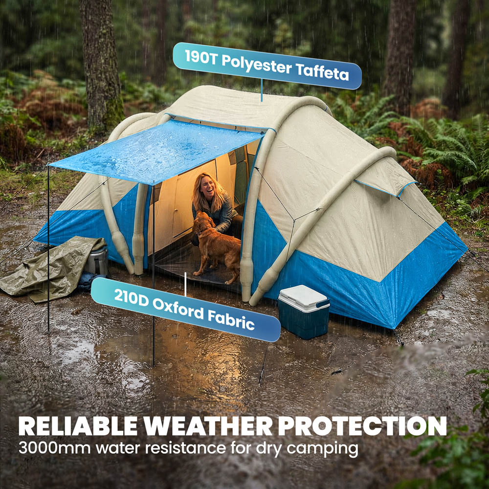 Outsunny 2-4 Person Waterproof Inflatable Tent Blue Image 7