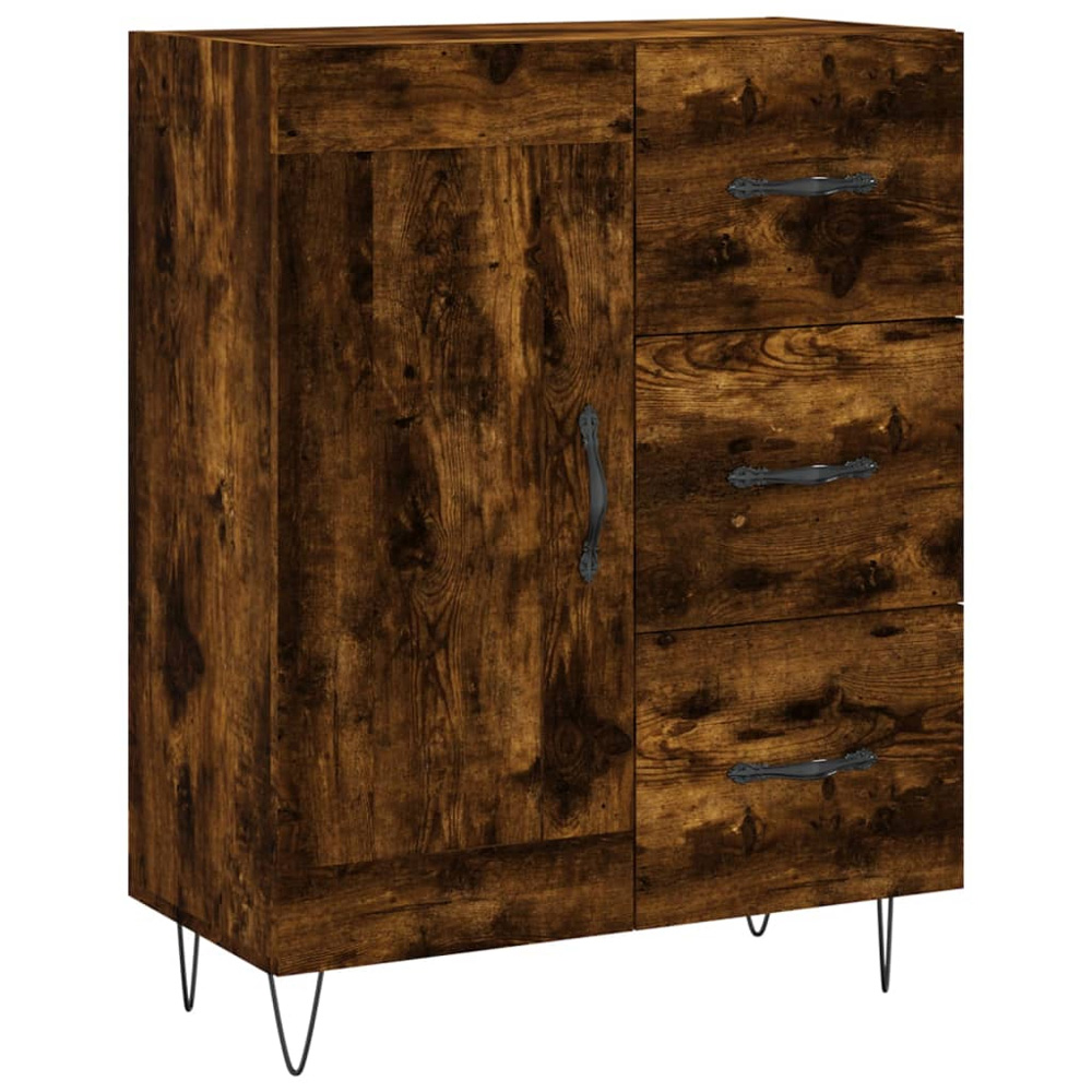 vidaXL 3 Door 3 Drawer Smoked Oak Highboard Image 7