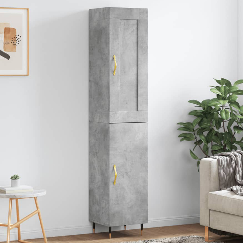 vidaXL 2 Door Concrete Grey Highboard Image 1
