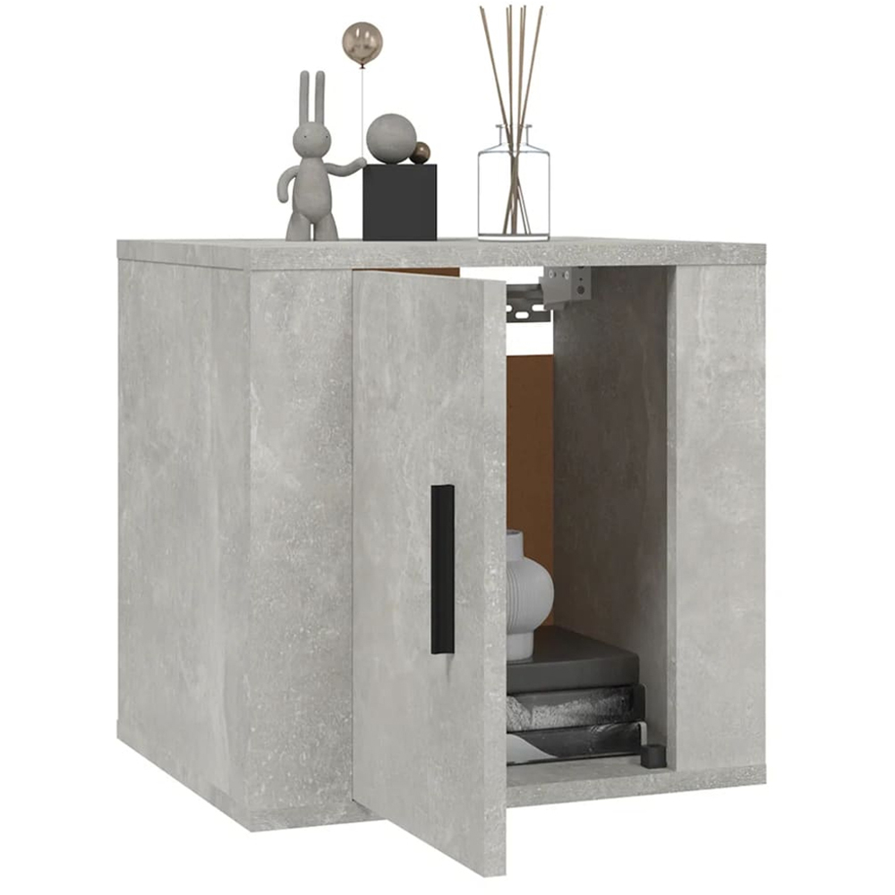 vidaXL Single Door Concrete Grey Wall Mounted TV Cabinet Image 3