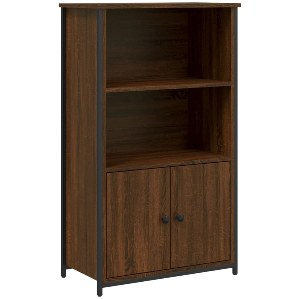 vidaXL 2 Door 2 Shelf Brown Oak Highboard Image 2