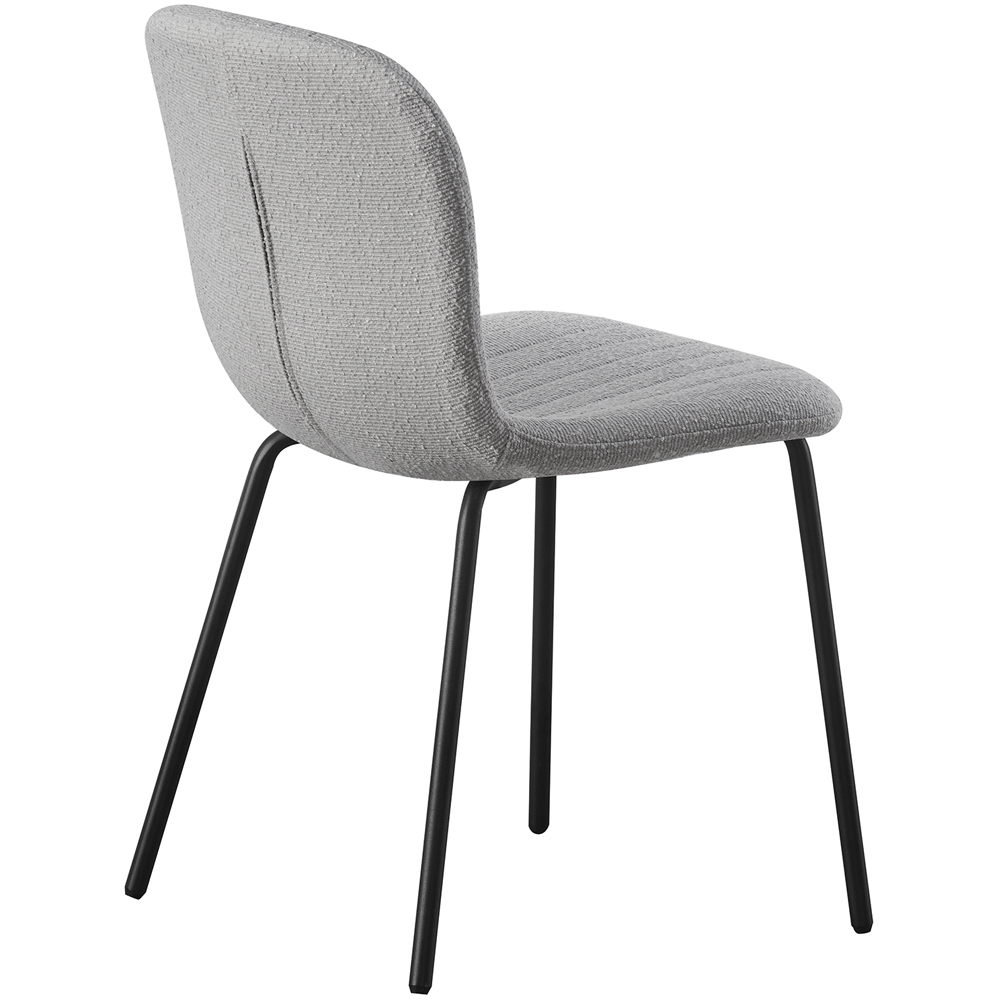 Bella Set of 4 Light Grey Teddy Faux Fur Stitched Design Dining Chairs Image 4