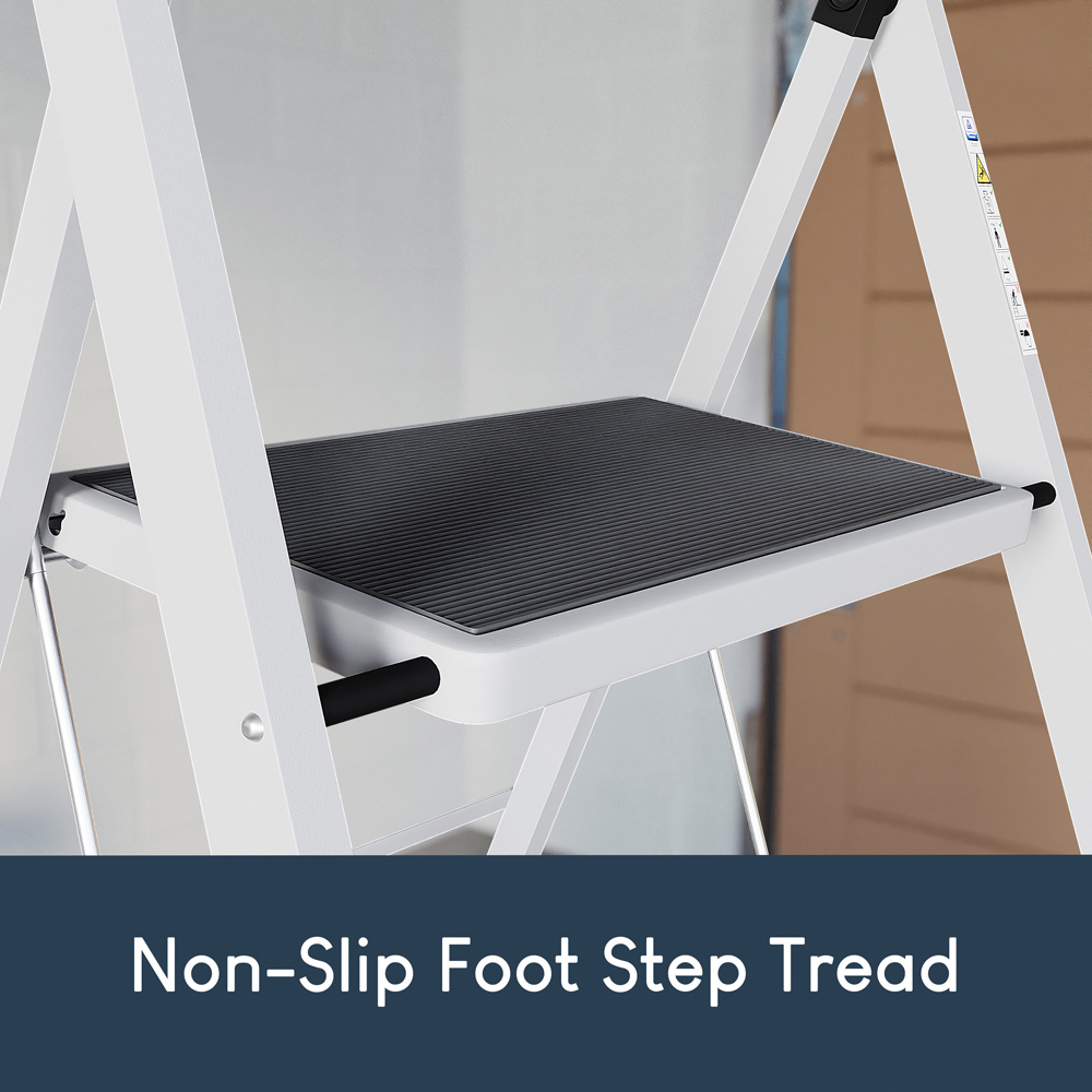 HOME VIDA White 4 Step Ladder Image 8