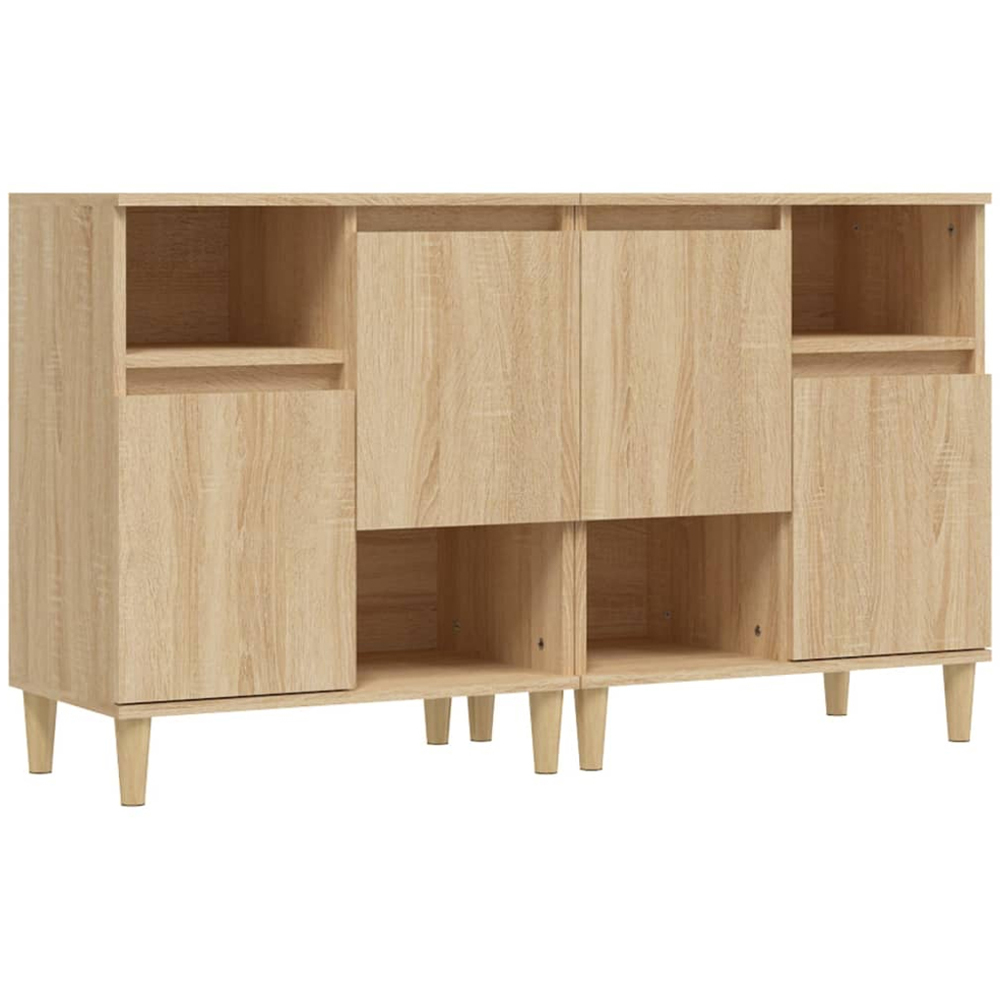vidaXL 2 Door 2 Shelf Sonoma Oak Sideboard Set of 2 Image 2