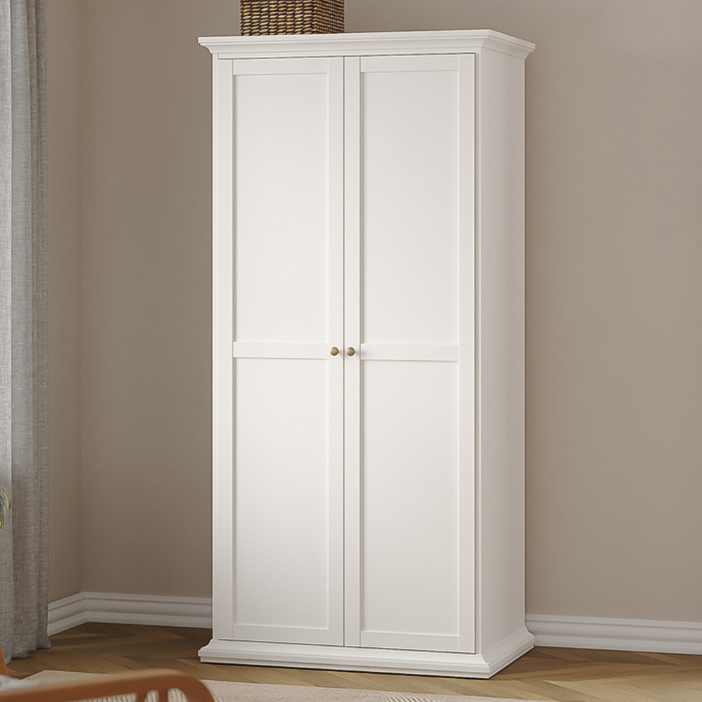 Florence Paris 2 Door White Wardrobe Image 1