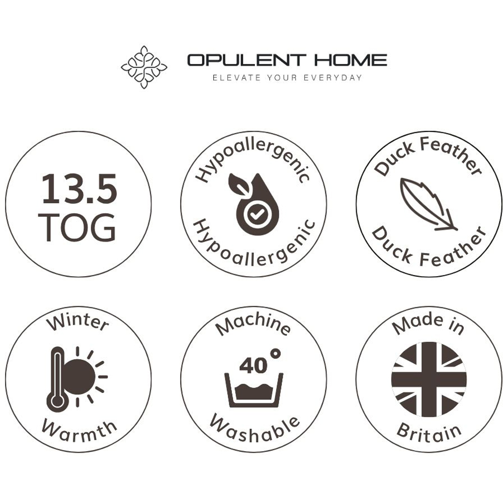 Opulent Home King Size White Winter Duck Feather and Down Duvet 13.5 Tog Image 9