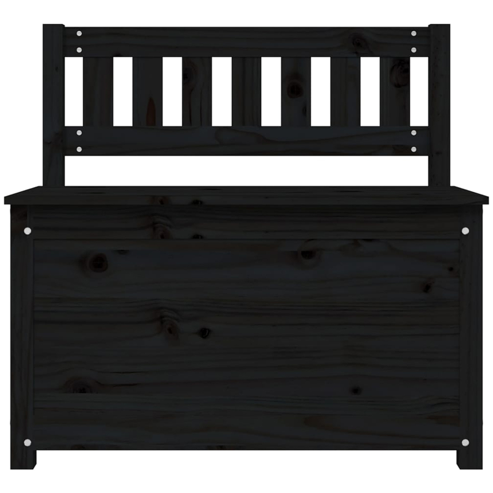 vidaXL Black Solid Wood Pine Storage Bench 80 x 41 x 77cm Image 4