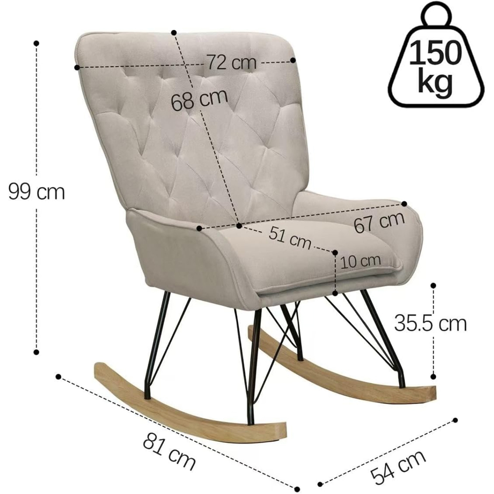 Alivio Velvet Rocking Chair Image 6