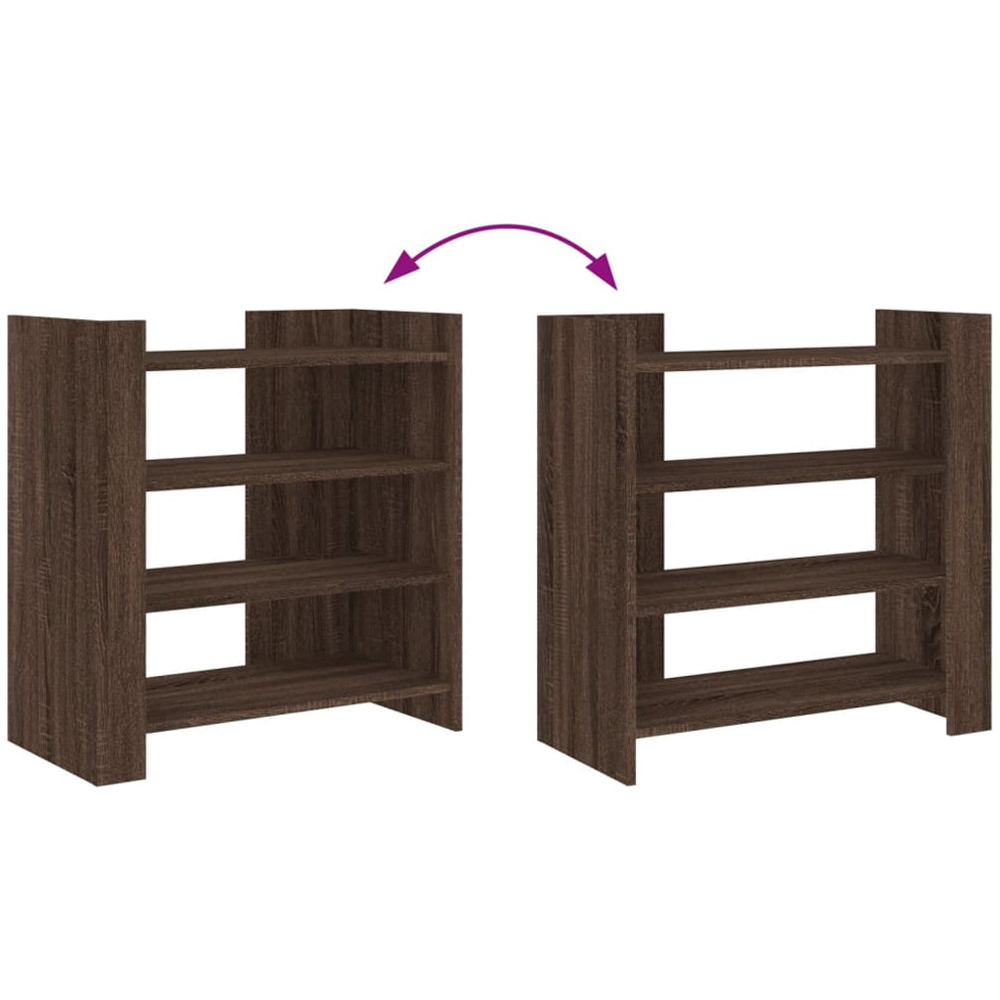 vidaXL 4 Shelf Brown Oak Sideboard Image 7
