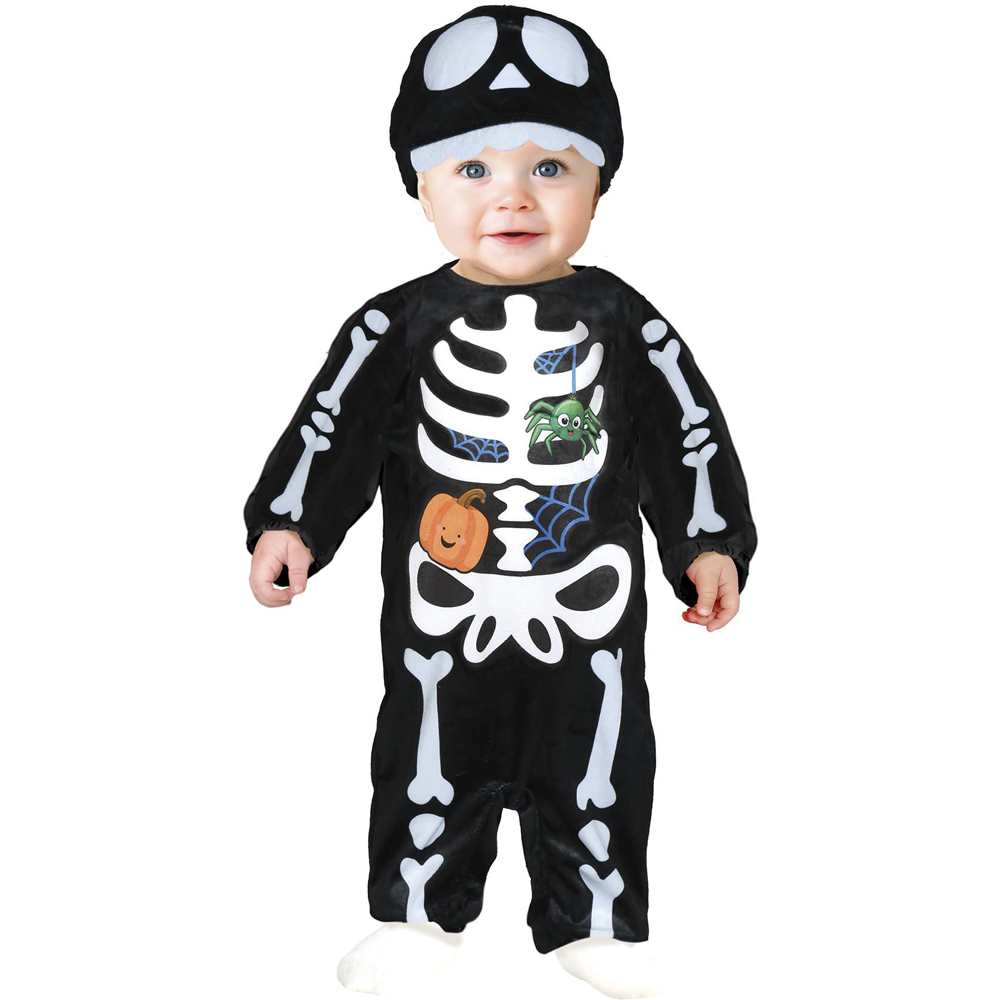 Fiestas Guirca Skeleton Boo Toddler Black and White Halloween Costume 12 to 18 Months Image 1