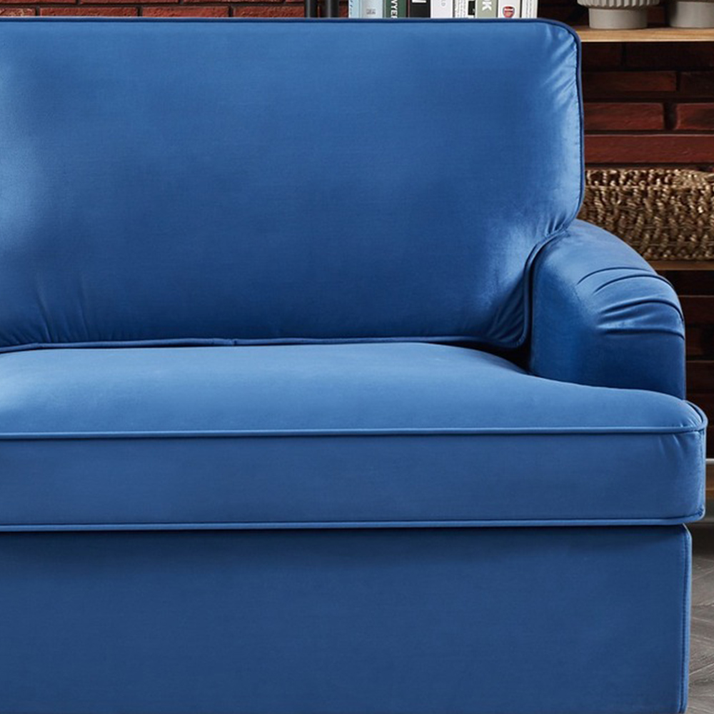 Woodbury Double Sleeper Blue Velvet Sofa Bed Image 4
