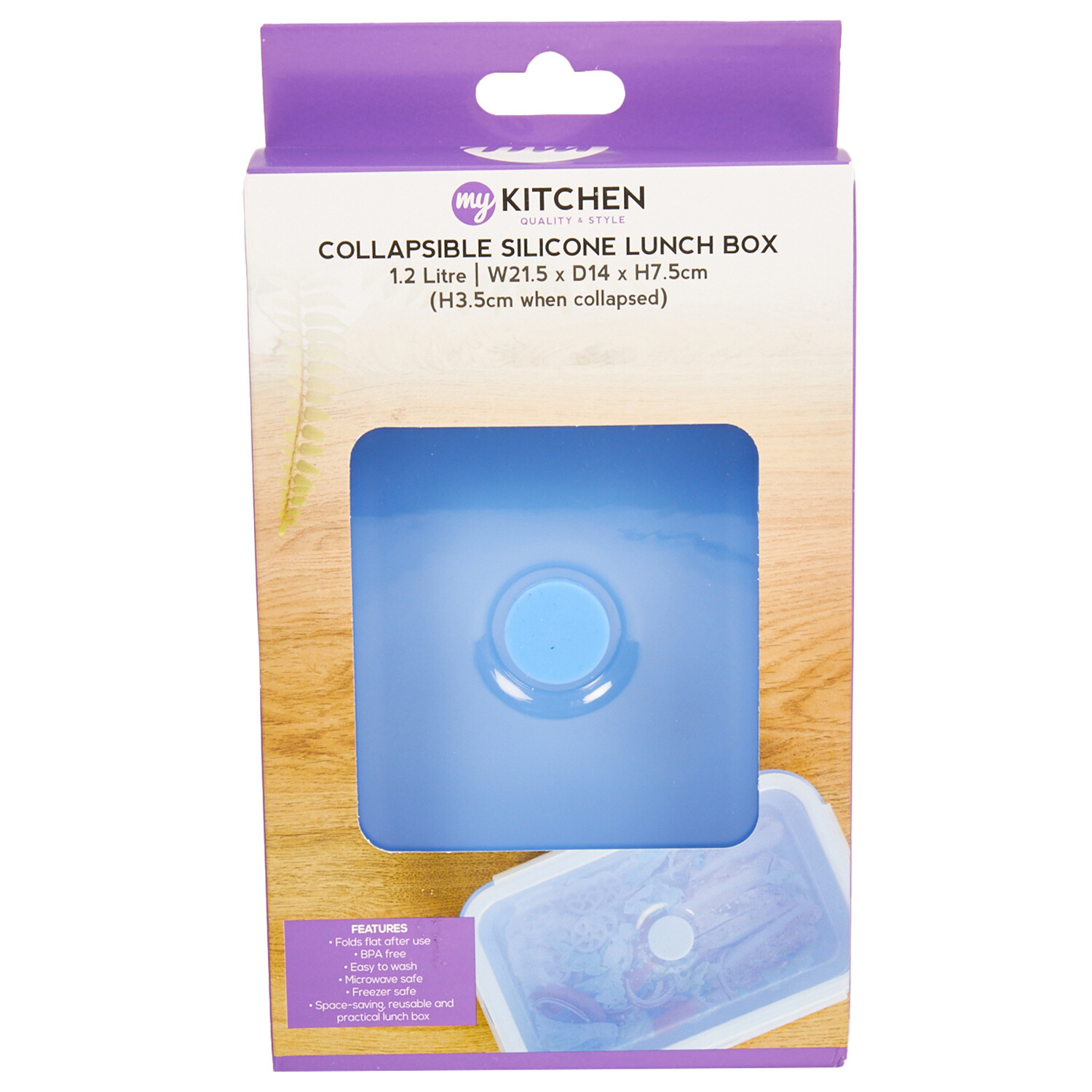 Silicone Collapsible Lunch Box - Blue / 1.2l Image 1