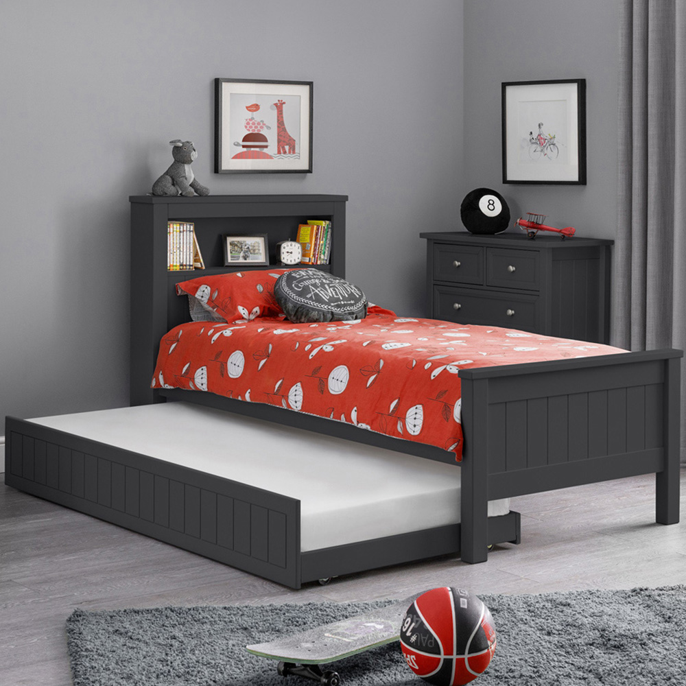 Julian Bowen Maine Anthracite Bookcase Bed with Underbed Image 1
