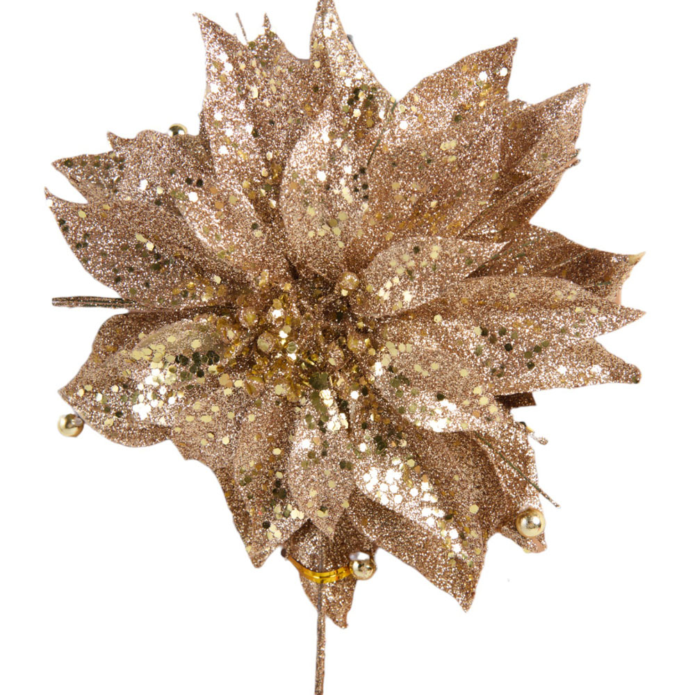 Glitter Poinsettia Tree Topper Image 3