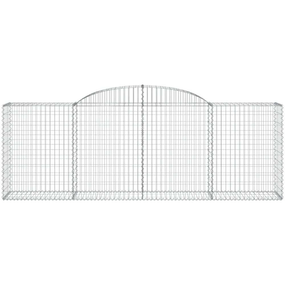 vidaXL Silver Galvanised Iron Arched Gabion Basket 300 x 50 x 100/120cm 4 Pack Image 4