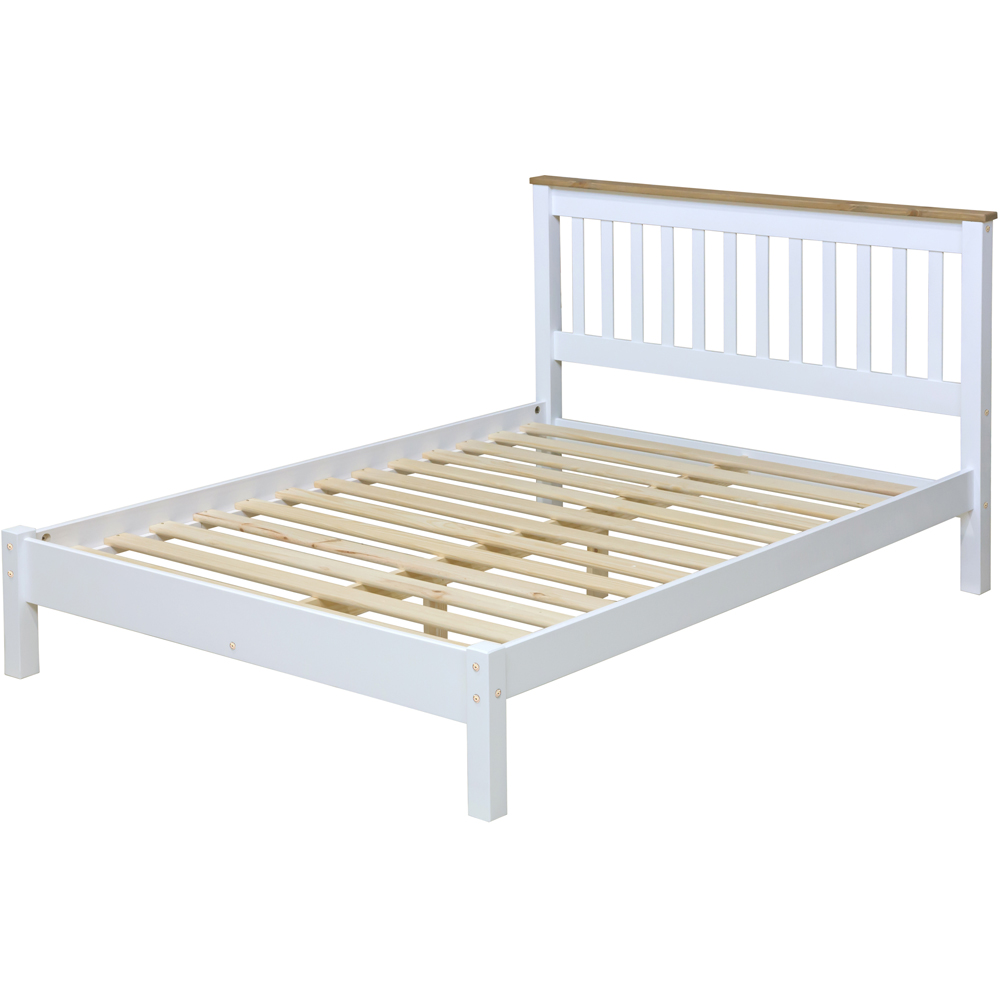 Core Products Capri Double White Slatted Low End Bed Frame Image 2